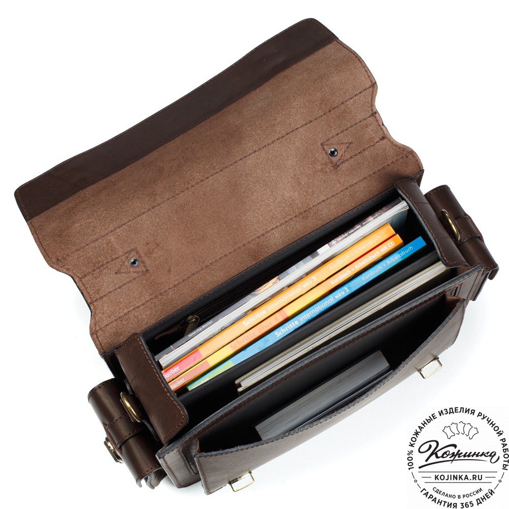 Кожаный портфель "Трансформер" (тёмно-коричневый)