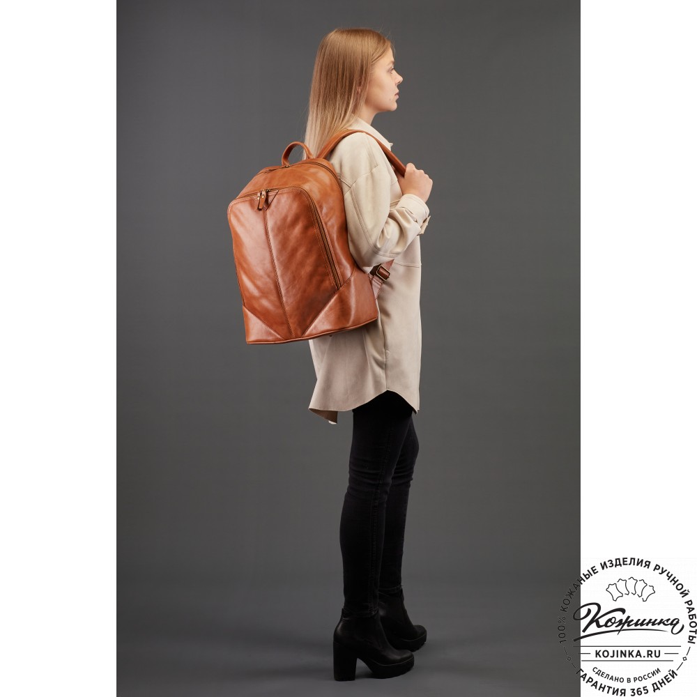 Кожаный рюкзак "Венгрия" (коричневый наппа)