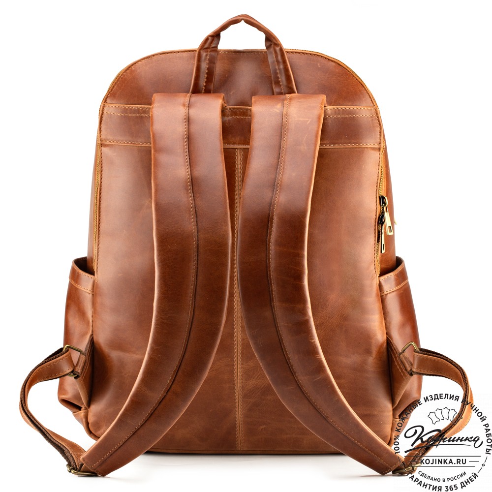 Кожаный рюкзак "Гудвин" (рыжий воск)