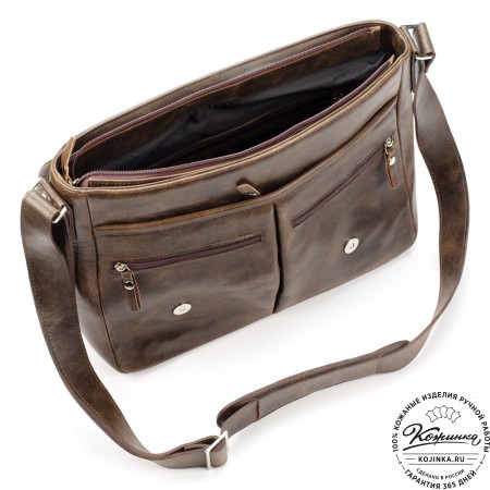 Кожаная сумка "Командор" (коричневая наппа)