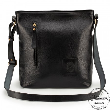 Женская кожаная сумка "Мальва" (чёрная)
