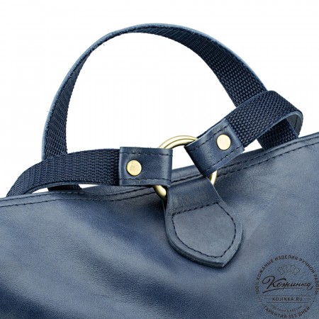 Кожаный рюкзак "Артемида" (синий)