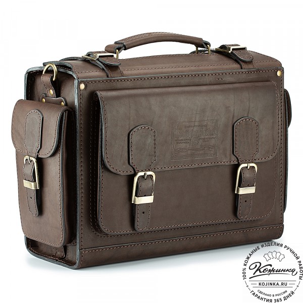 Кожаный портфель "Бойскаут" (тёмно-коричневый). фото 1
