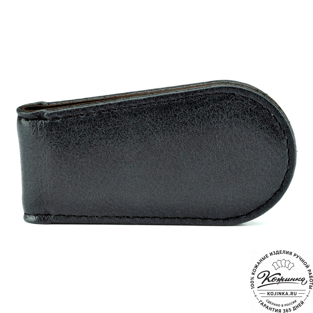 Кожаный зажим для денег "Бонн" (чёрный)