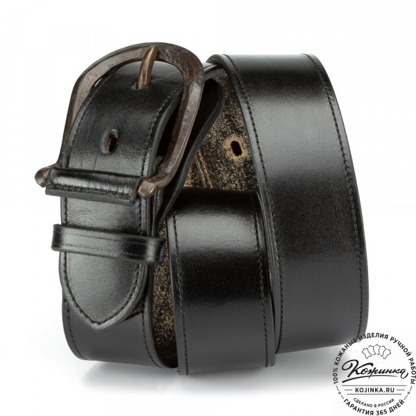 Кожаный ремень "Мормонт"  (чёрный). фото 1