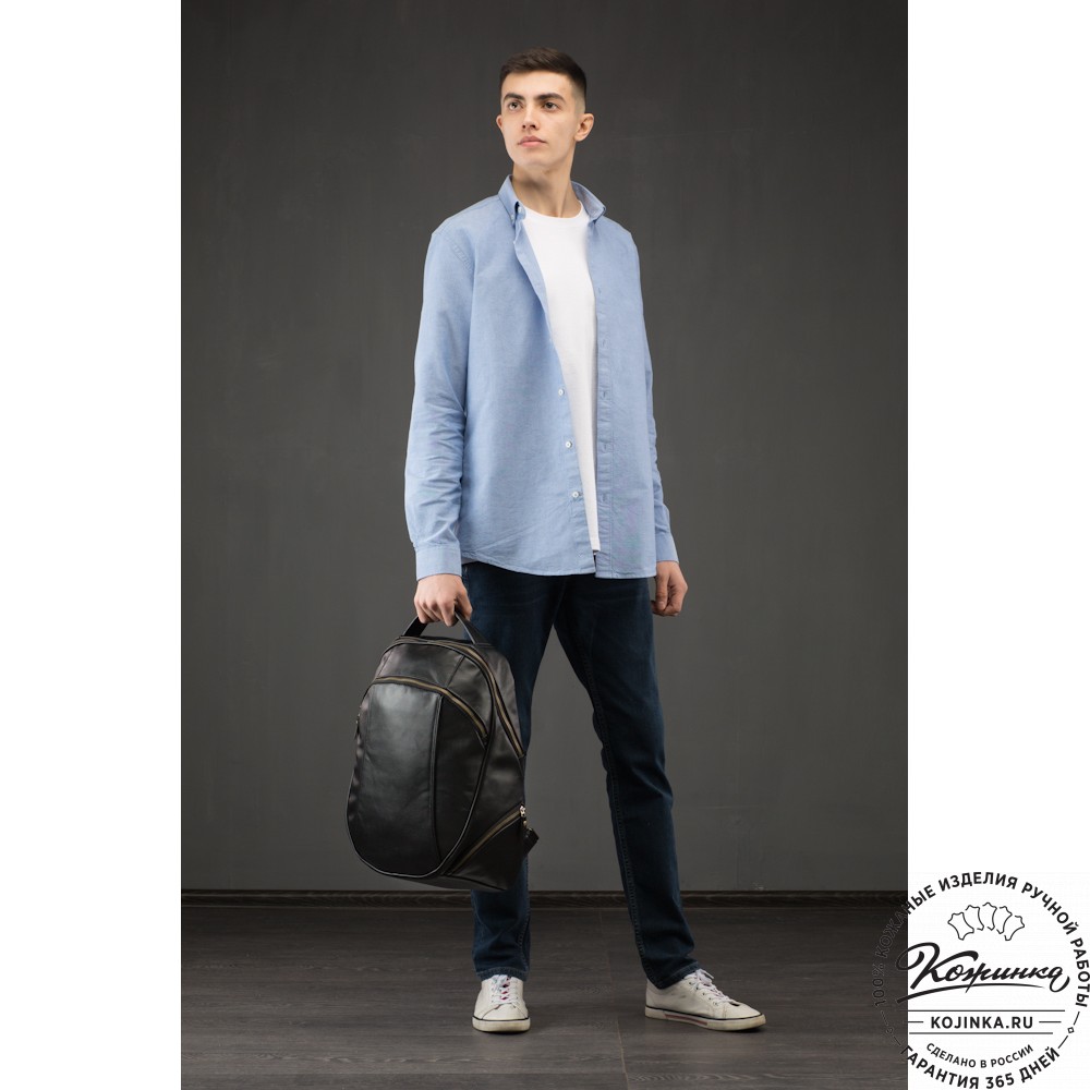 Кожаный рюкзак "Ланселот" (чёрный)