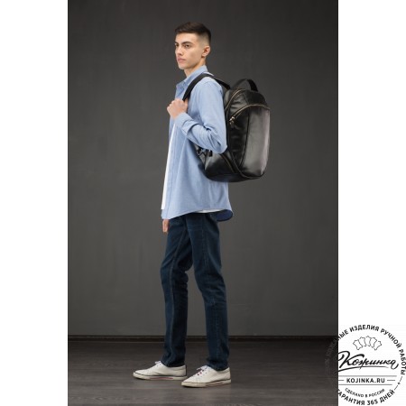 Кожаный рюкзак "Ланселот" (чёрный)