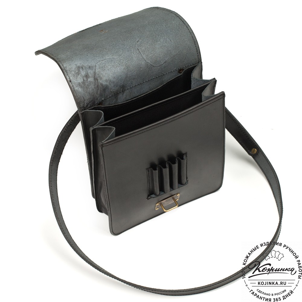 Кожаная сумка "Макар" (чёрная)