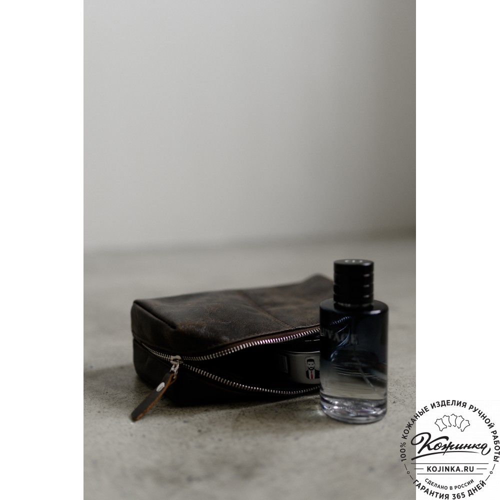 Кожаный несессер "Гремлин" (синий воск)