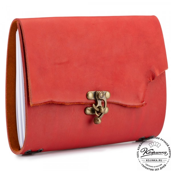 Кожаный ежедневник  "Квентин" (красный). фото 1