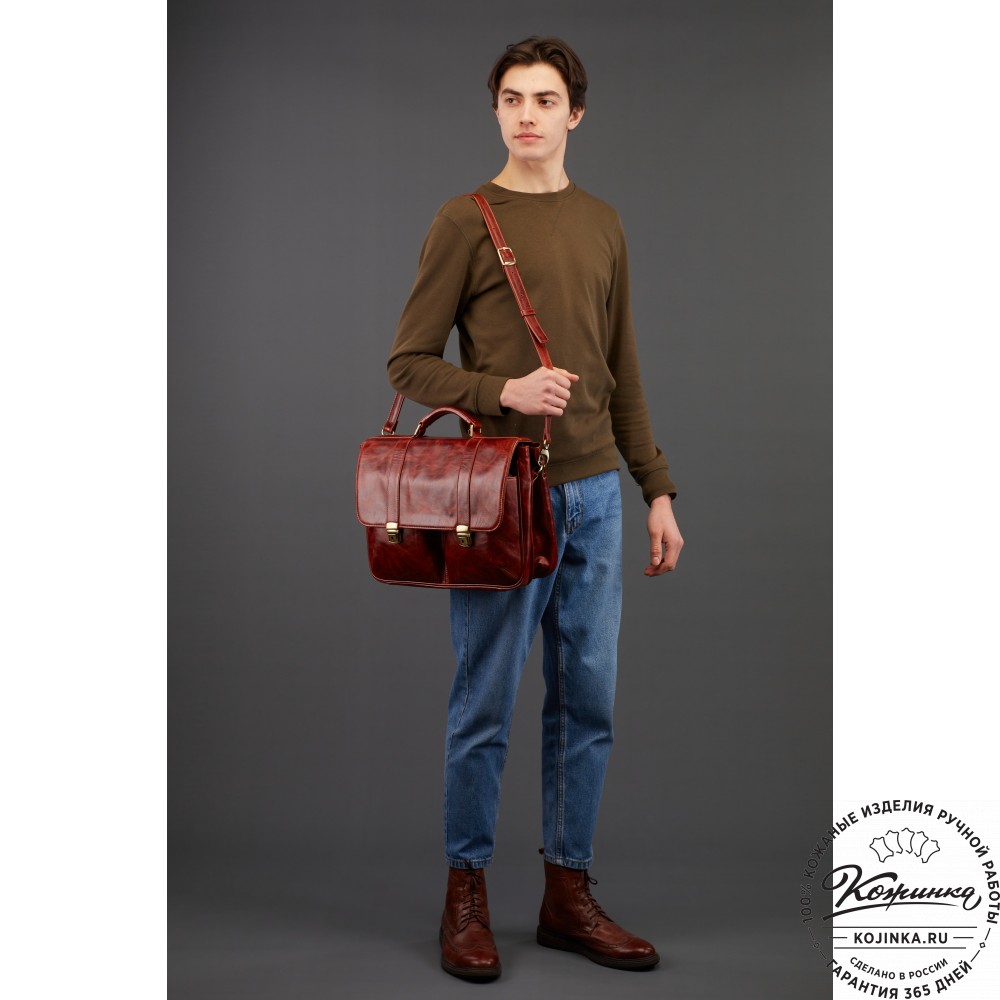 Кожаный портфель "Джозеф" (черный)