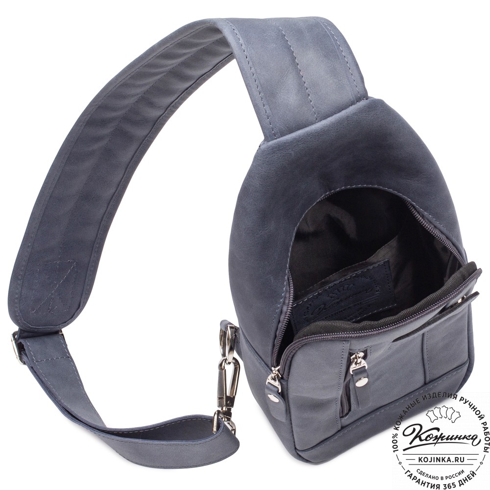 Кожаная нагрудная сумка "Ватикан" (джинс)