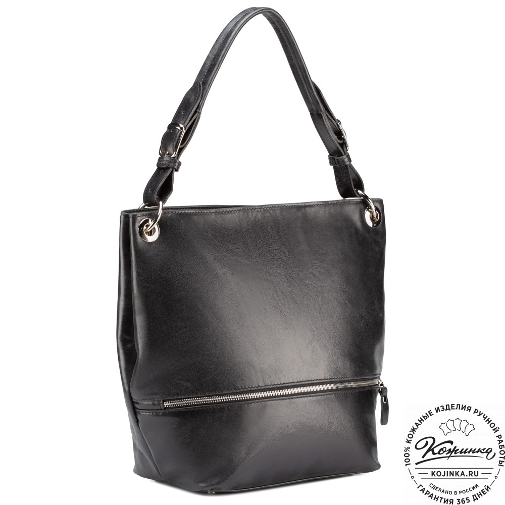 Женская кожаная сумка "Бэлла" (чёрная)