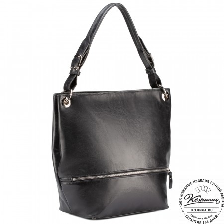 Женская кожаная сумка "Бэлла" (чёрная)