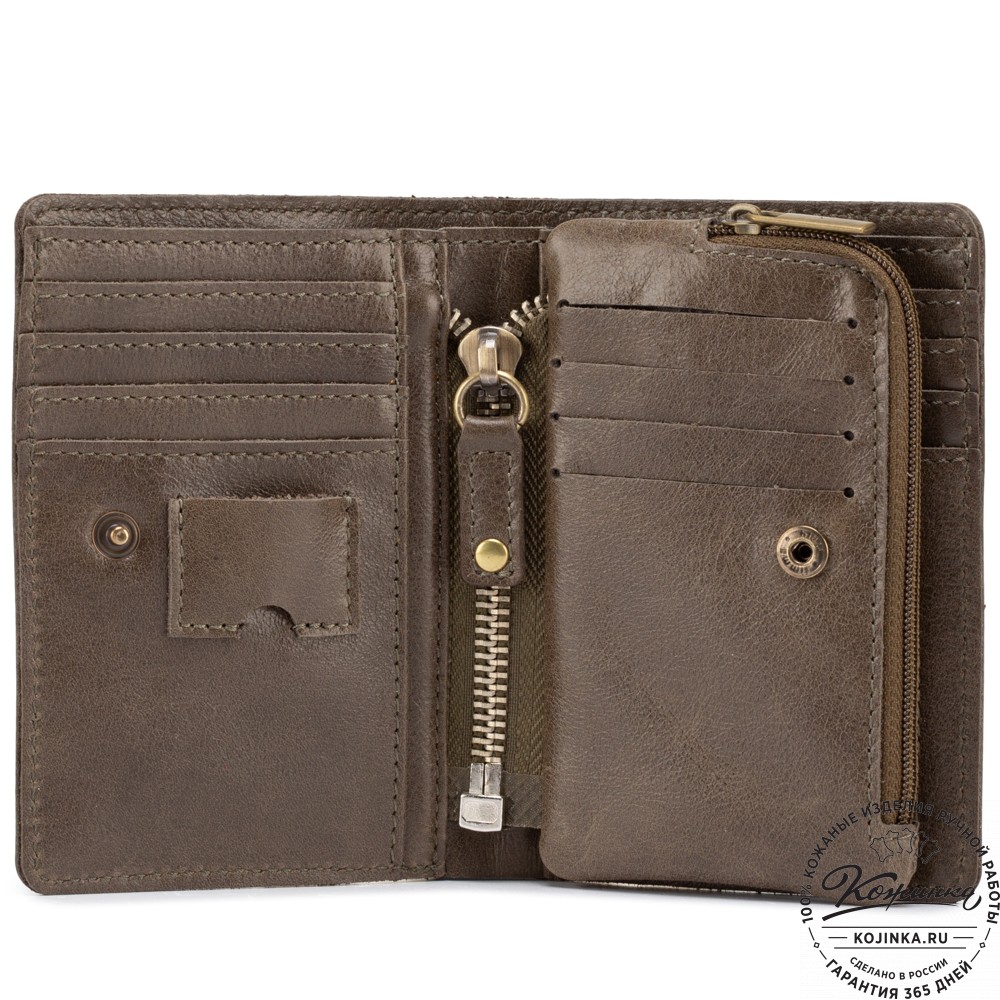 Кожаное портмоне "Япония" (олива)