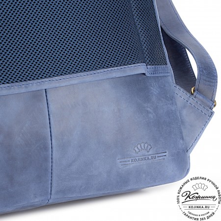 Кожаный рюкзак "Артур" (синий крейзи)