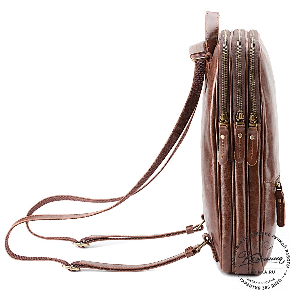 Кожаный рюкзак-сумка "Майя" (коричневый)