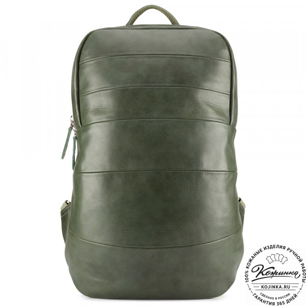 Кожаный рюкзак "Беверли" (зелёный). фото 1