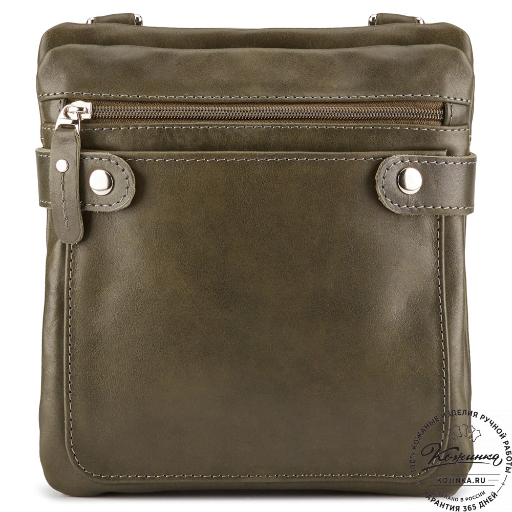 Кожаная сумка "Феликс" (хаки гладкая кожа) 