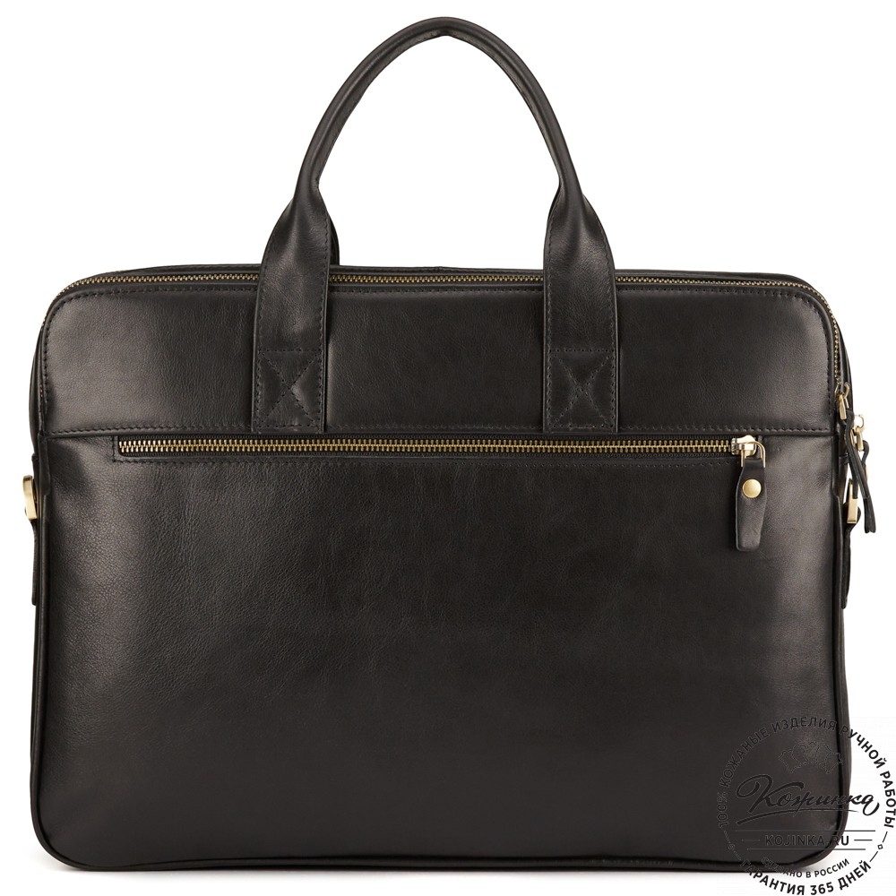Кожаная деловая сумка "Густав" (чёрная)