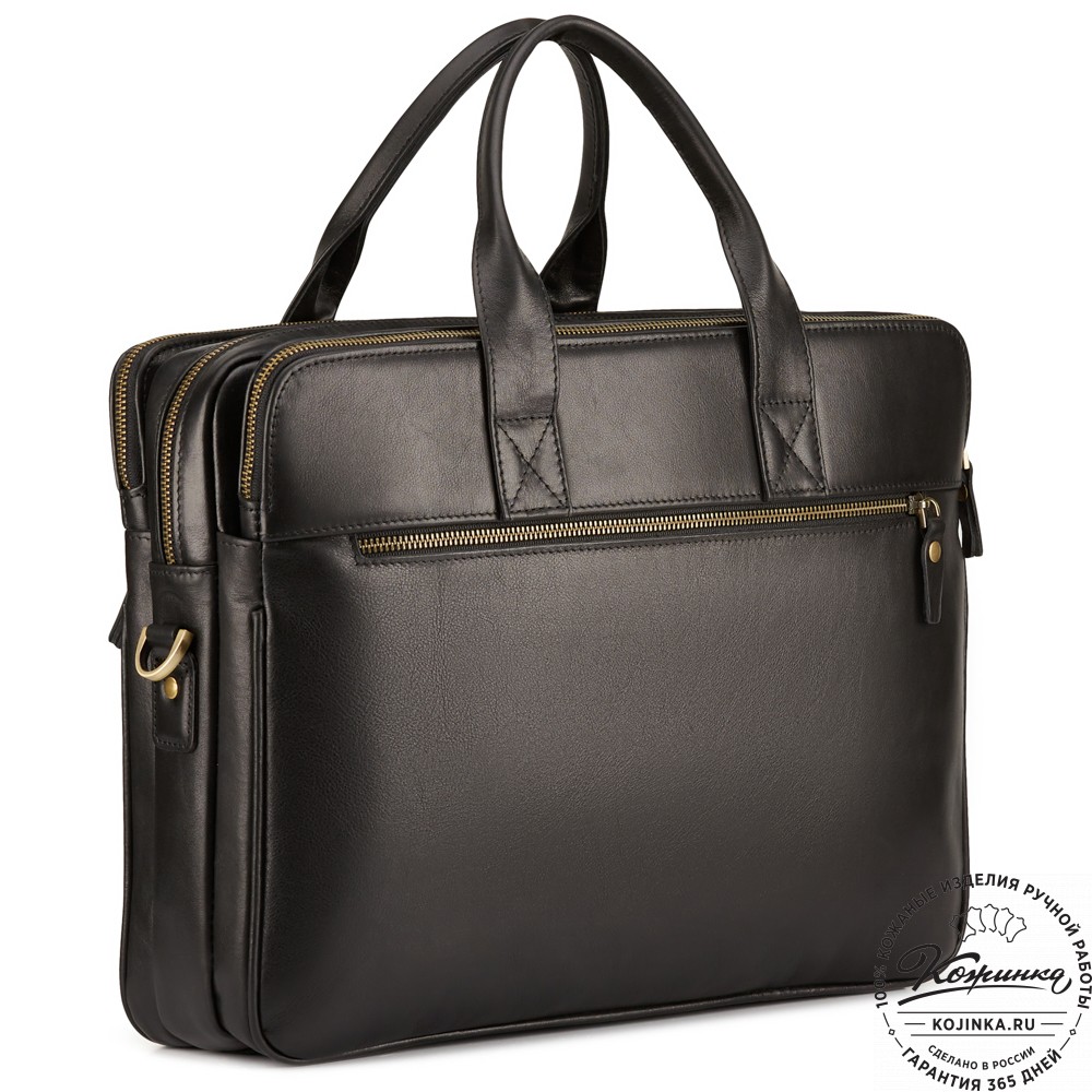Кожаная деловая сумка "Густав" (чёрная)