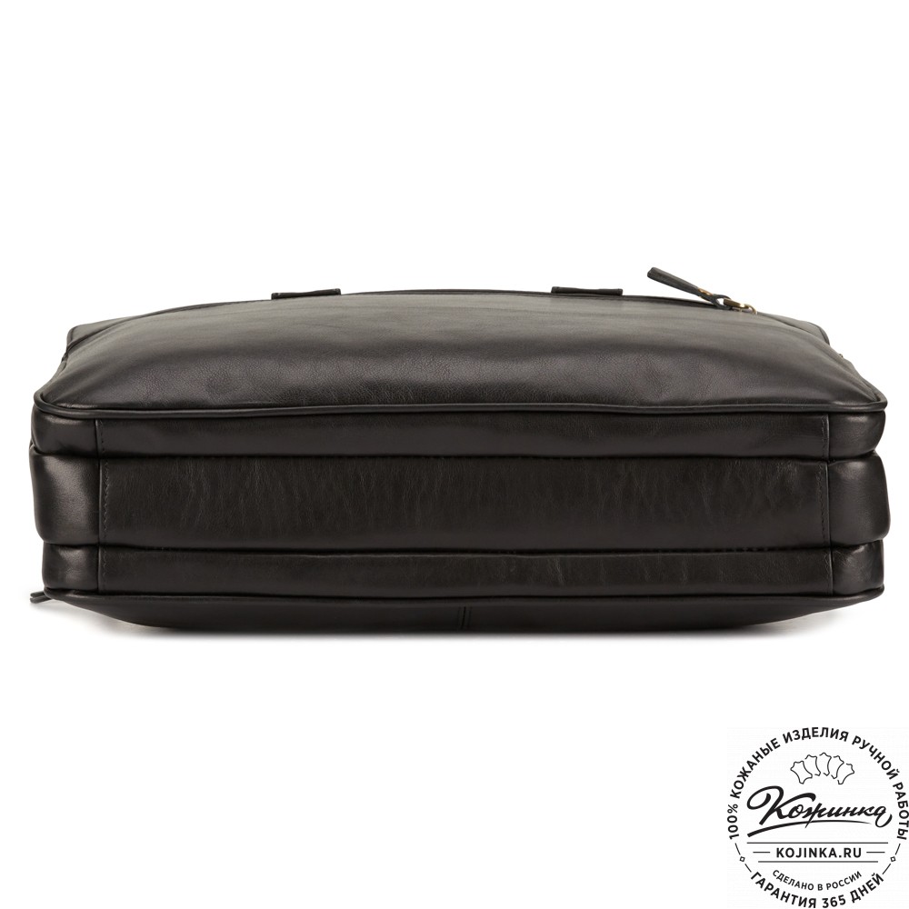 Кожаная деловая сумка "Густав" (чёрная)
