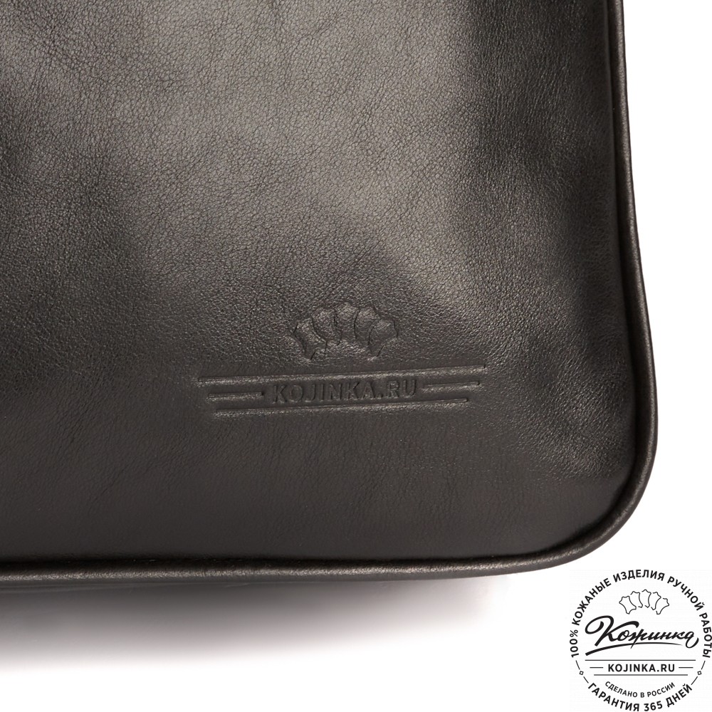 Кожаная деловая сумка "Густав" (чёрная)