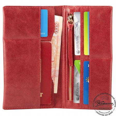 Кожаное портмоне Санкт-Петербург (малина)