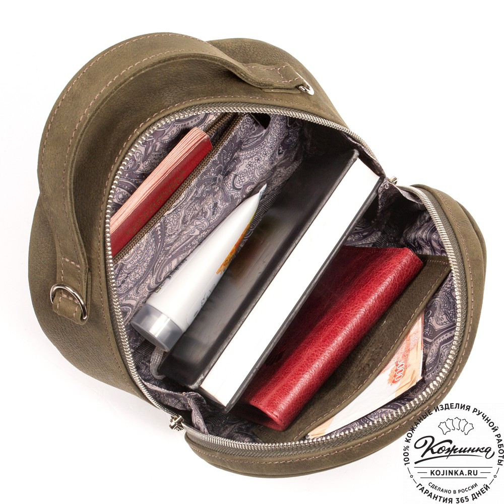 Женская кожаная сумка "Селин" (хаки)