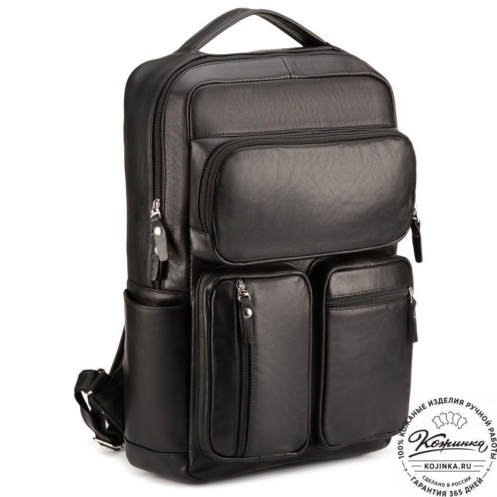 Кожаный рюкзак "Теодор" (чёрный)