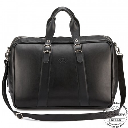 Кожаная дорожная сумка "Бристоль" (чёрная)