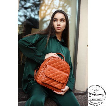 Женский кожаный рюкзак "Гермиона" (чёрный)