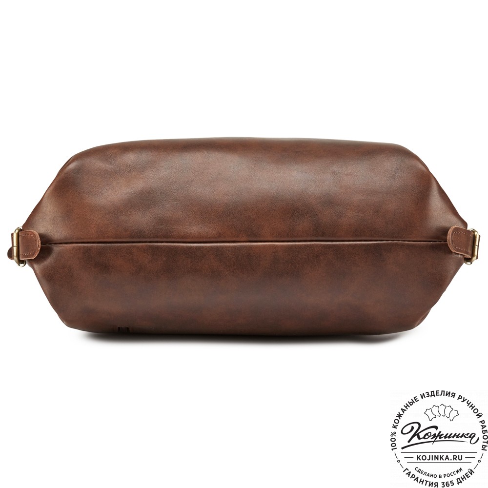 Женский кожаный рюкзак-сумка "Греция" (коричневая гладкая кожа)