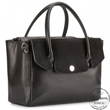 Женская кожаная сумка "Сильвия" (чёрная)