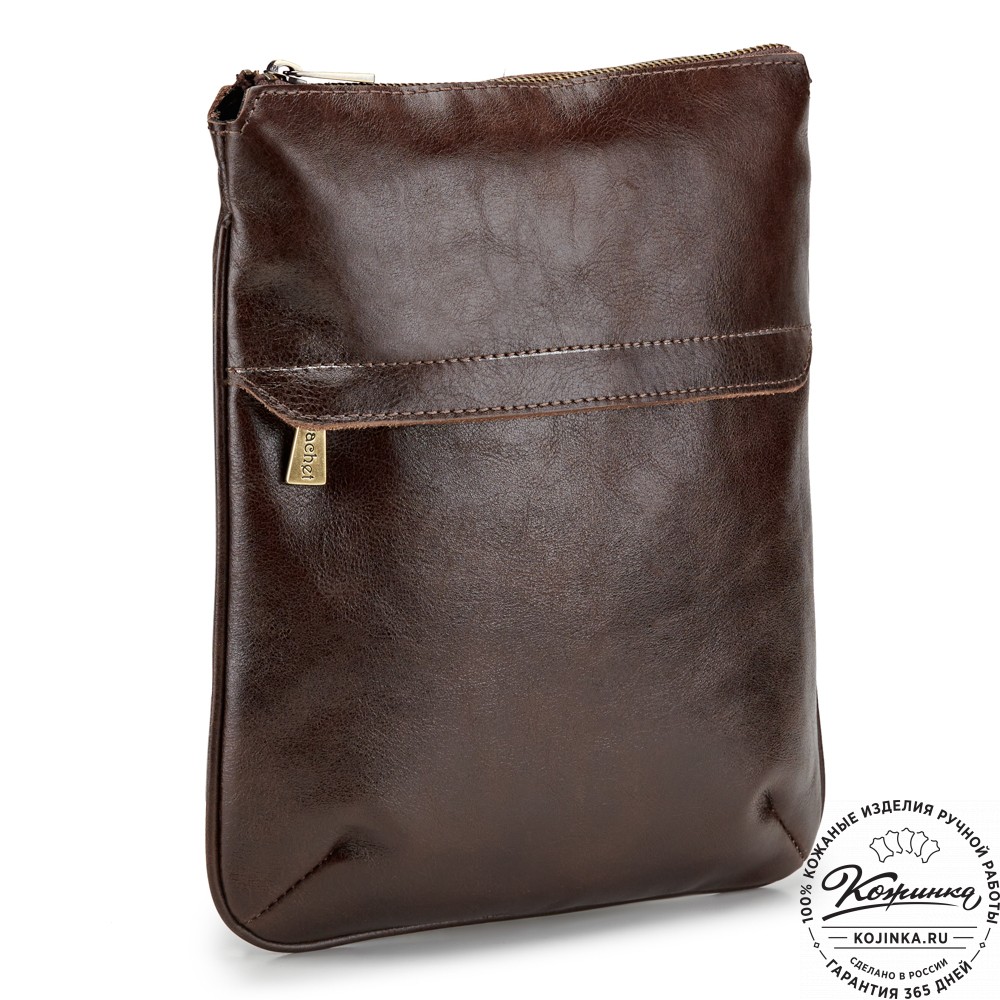 Кожаная сумка "Говард" (тёмно-коричневая)