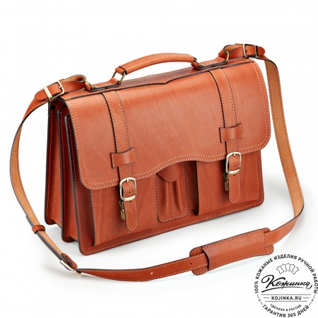 Кожаный портфель "Юрист"  (рыжий)