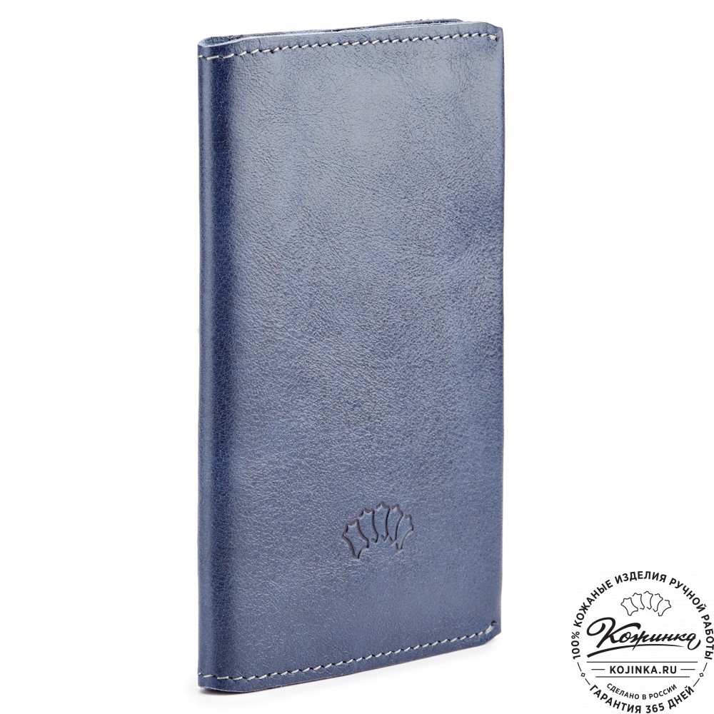 Кожаная обложка на паспорт "Ванкувер" (синяя)