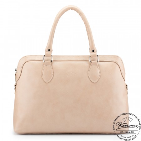 Женская кожаная сумка "Аврора" (бежевая)