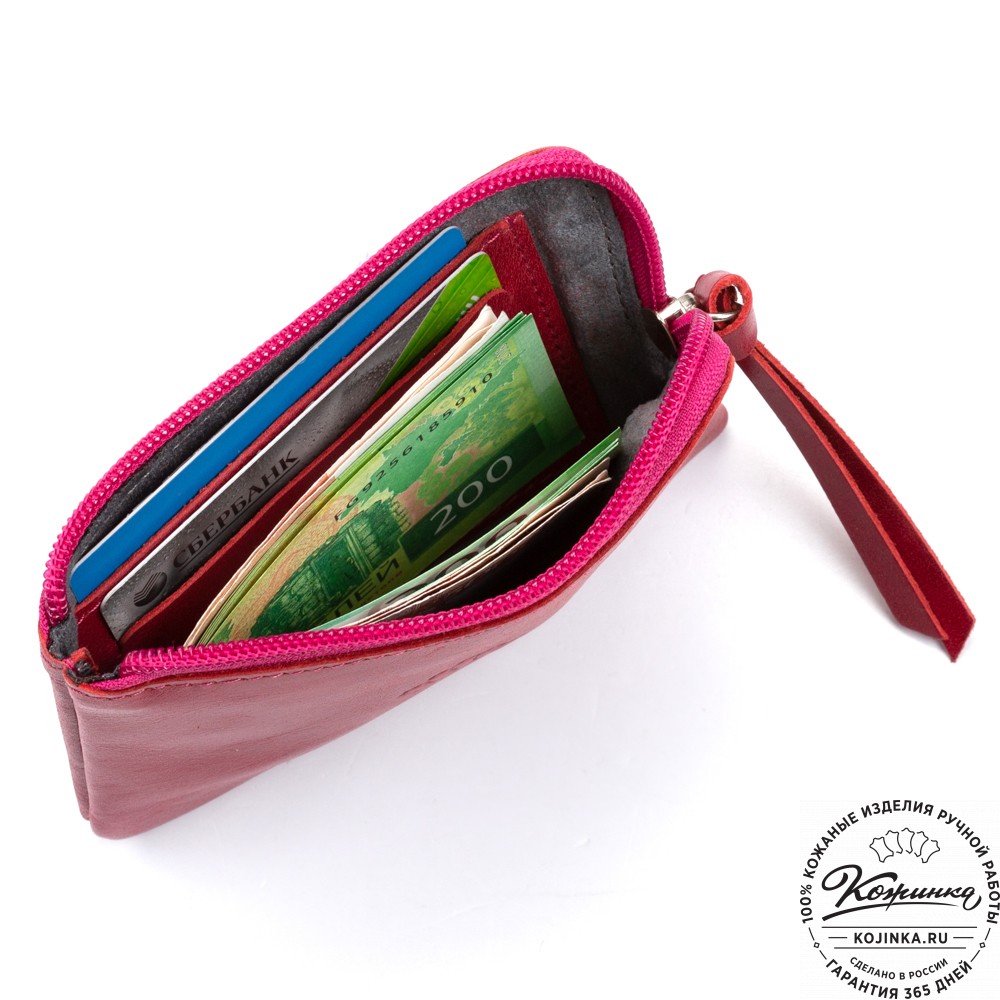 Кожаный кошелёк "Баден" (красный)