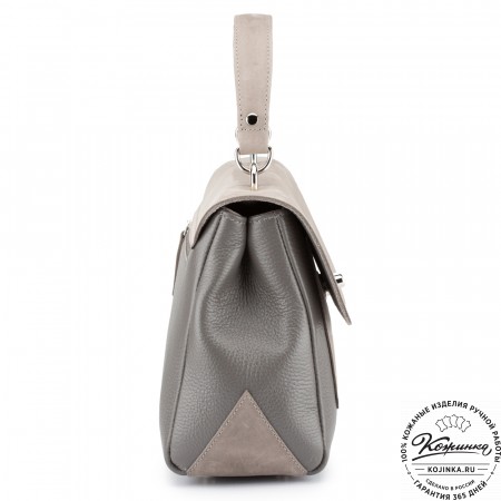 Женская кожаная сумка "Эстель" (серая)