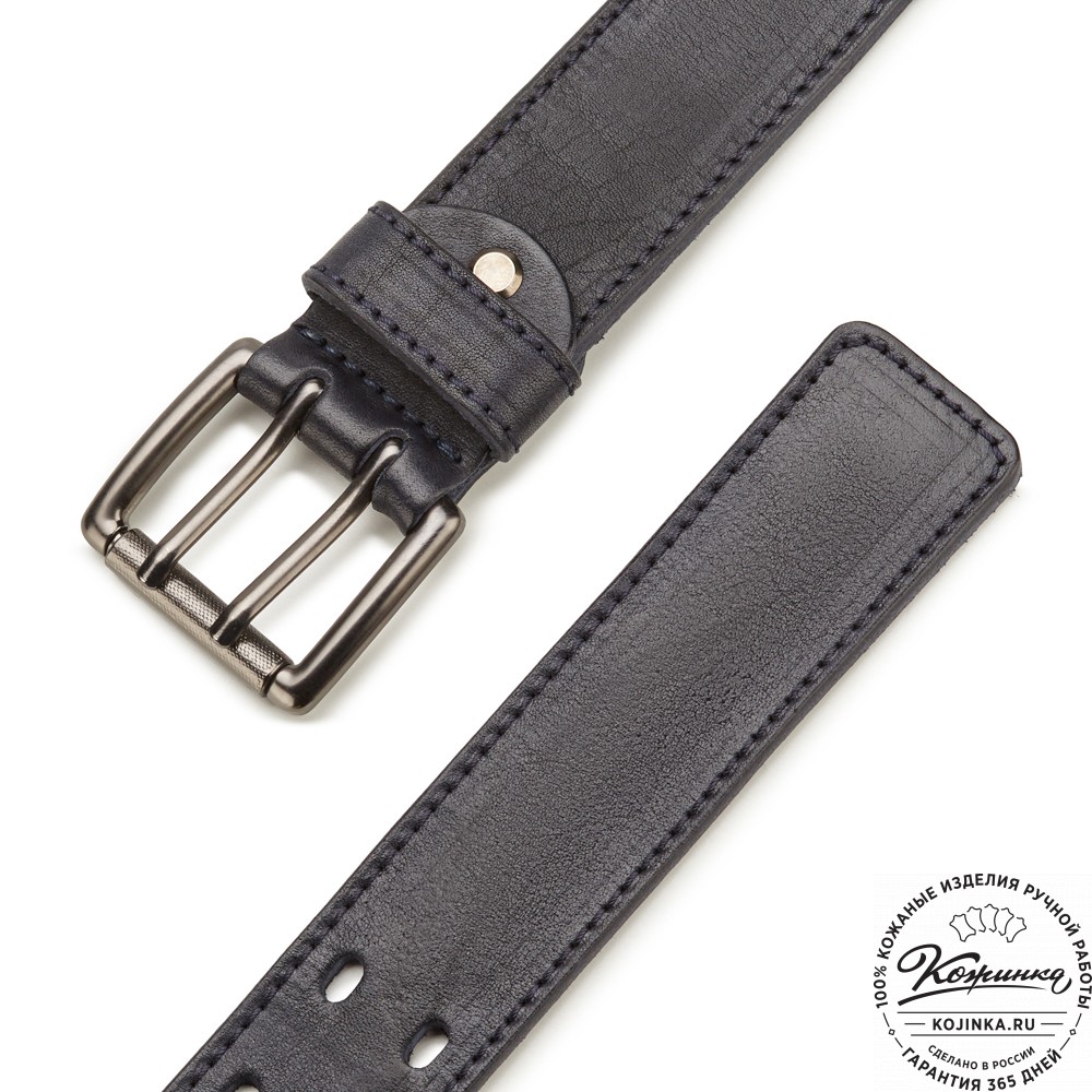 Кожаный ремень "Чарльз" (синий)