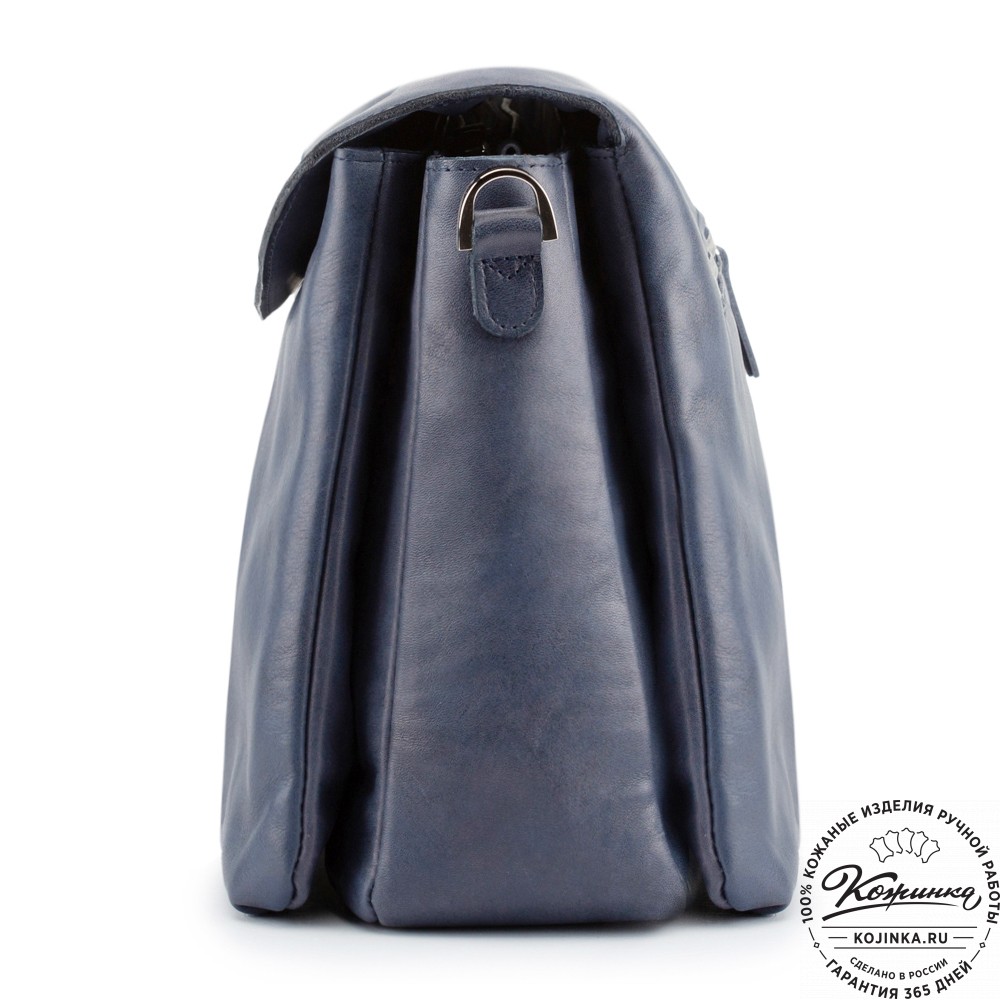 Кожаная женская сумка "Кейт" (синяя)