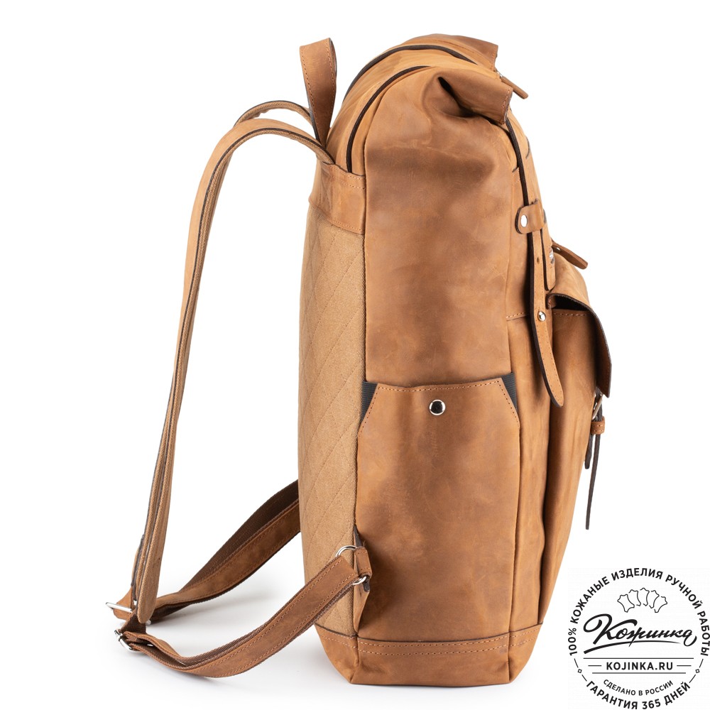 Мужской кожаный рюкзак "Орландо" (коричневый крейзи)