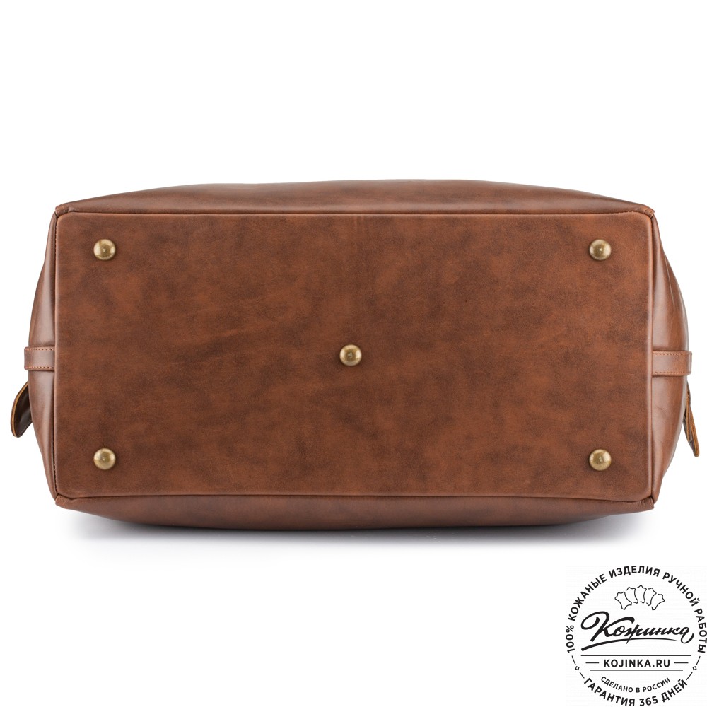 Кожаный дорожный саквояж "Сальери" (коричневая гладкая кожа)