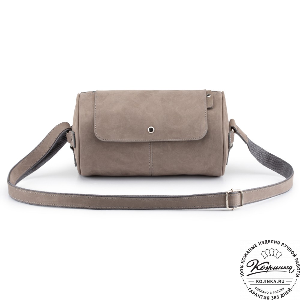 Кожаная сумка "Джерри" (серый крейзи)