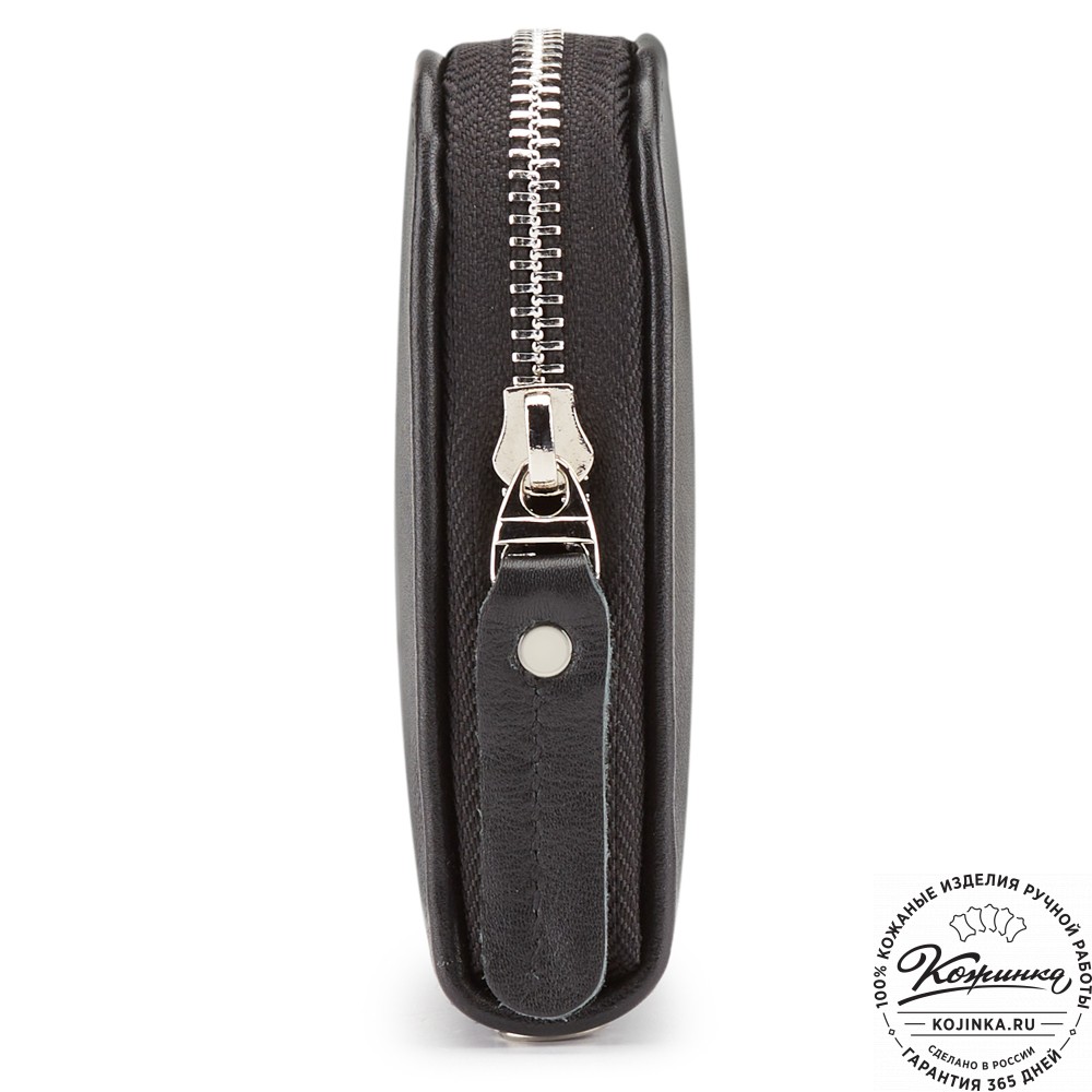 Кожаный клатч "Картер" (чёрная гладкая кожа) 