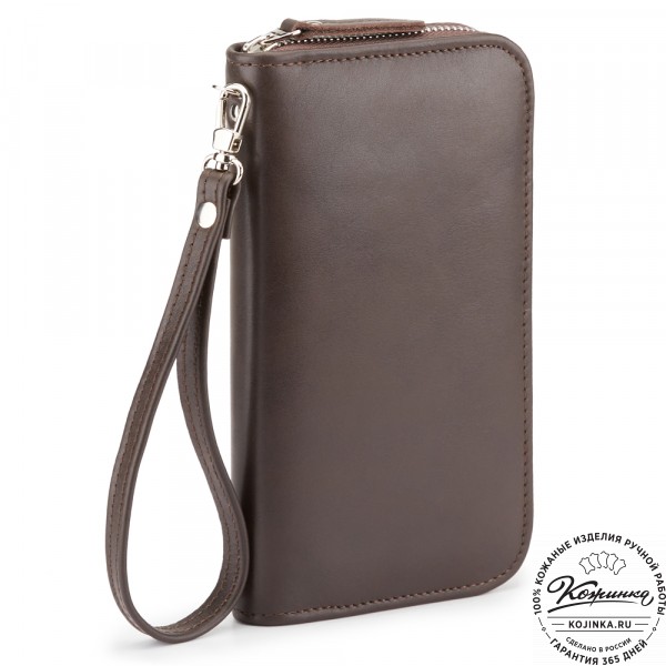 Кожаный клатч "Картер" (коричневая гладкая кожа) . фото 1