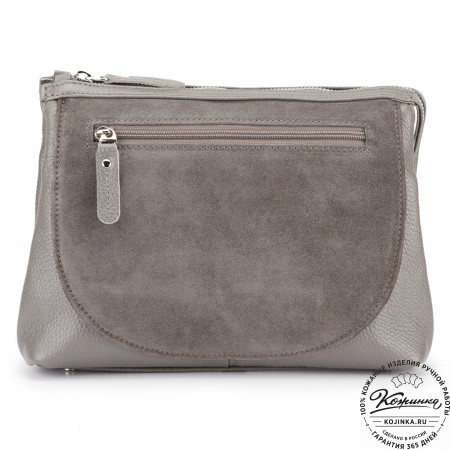 Женская кожаная сумка "Валери" (серая)