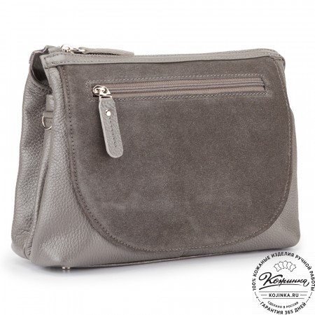 Женская кожаная сумка "Валери" (серая)
