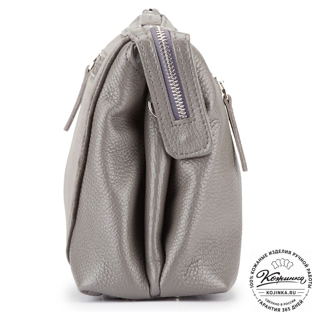 Женская кожаная сумка "Валери" (серая)
